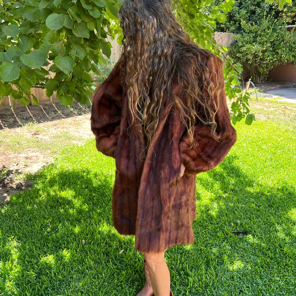 Vintage burgundy mink coat